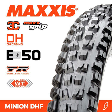 Maxxis Tyre Minion DHF 27.5 X 2.50 WT 3C Grip DH TR E-MTB Fold 60X2TPI E-50